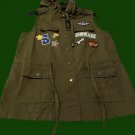 Romeo and Juliet Patched Hooded Army Vest