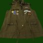 Romeo and Juliet Patched Hooded Army Vest