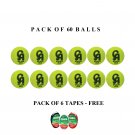 CA Plus 15 k tennis balls - tape balls - Soft balls - Cricket Balls - Practice Ball - Pack Of 60