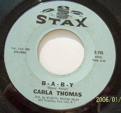 Carla Thomas B-a-b-y 45 Rpm Vintage Vinyl Stax Label Rare Soul