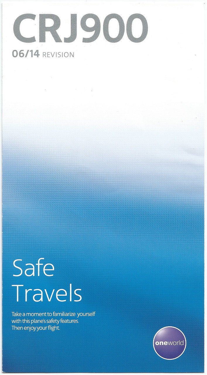 US Airways / PSA Airlines - Safety Card Bombardier CRJ 900 from 2014
