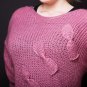 Women's Pink Mohair Dressing Gown Boho Style, Oversized