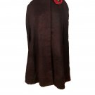 Women's Burgundy Poncho Cape Coat with Arm Holes, Oversized