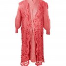 Women's Pink Angora Dress Jumper with Knitted Waistcoat, Oversize L - XXL