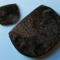shimmering pearly white & black beaded vintage bag with wee matching coin purse hyland france