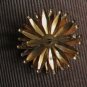 ball tipped spiny starburst brooch with amber glass center - vintage jewelry