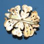 colored rhinestone white enamel goldtone brooch - vintage jewelry