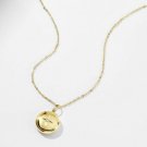 Star Printing Photo Locket Necklace 14k Gold Plated