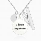 Women's Photo Engraved Tag Necklace With Engraving Silver