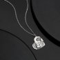 Women's Vertical Heart Photo Engraved Tag Necklace Silver