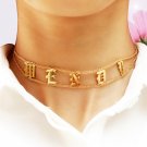 Titanium Steel Old English Letter Name Necklace