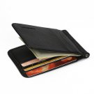 Man of men's wallet short casual embossed wallet ultra-thin mini metal clip PU leather w