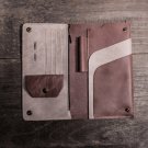 Retro soft suede leather travel simple document package