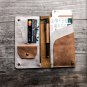 Retro soft suede leather travel simple document package