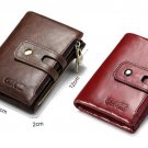 Double zipper leather purse