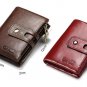 Double zipper leather purse
