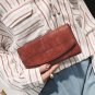 Retro PU female bag long zipper clutch