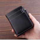 Men's Short Wallet Zipper Soft Leather