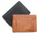 Fashion Men Magnet Money Clip Thin Credit Card Holder Genuine Leather Front RFID Pocket Wallet B