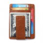 Fashion Men Magnet Money Clip Thin Credit Card Holder Genuine Leather Front RFID Pocket Wallet B