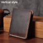 Handmade Vintage Crazy horse Genuine Leather Wallet Men Wallet Leather engrave Short Wallet Men