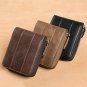 Leather zipper driver's license card bag