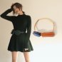 Patchwork color square round waist bag