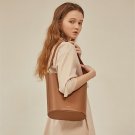 Buckle bag with wide shoulder strap
