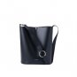 Buckle bag with wide shoulder strap