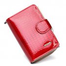 Multi-card patent leather wallet female short leather zipper buckle