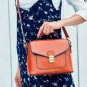 Small square cowhide bag