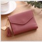 Women's short Korean version of the bag Tassel pendant lychee wallet multi-card position Clutch bag