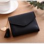 Women's short Korean version of the bag Tassel pendant lychee wallet multi-card position Clutch bag