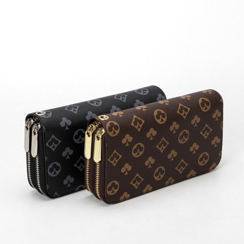 Ladies Wallet Presbyopia Double Zip Pack Simple Handhold