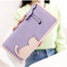 Korean version of the women's wallet long Korean version of the cute contrast color cat polka