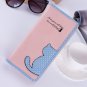 Korean version of the women's wallet long Korean version of the cute contrast color cat polka