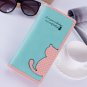 Korean version of the women's wallet long Korean version of the cute contrast color cat polka