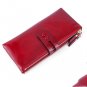 Vintage Money Clip Oil Wax Leather Long Wallet