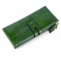 Vintage Money Clip Oil Wax Leather Long Wallet
