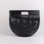 Handmade bamboo bag, clutch bag, portable bamboo basket, semi-circular bamboo bag