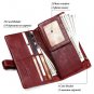 KAVIS Genuine Leather Women Wallet Female Long Clutch Lady Walet Portomonee