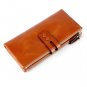 Vintage Money Clip Oil Wax Leather Long Wallet