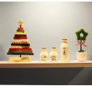 Rotating wooden mini Christmas tree ornaments shop Christmas decoration