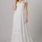 Boho Wedding Dresses Short Sleeves V Neck Cap Sleeves Summer Country Bohemian Bridal Gown