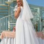 Long A-LINE Sleeveless Deep V Neck Floor Length Chiffon Simple Wedding Dress