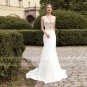 Mermaid Lace Applique Wedding Dress Elegant V-neck Sleeveless Bride Dress
