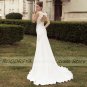 Mermaid Lace Applique Wedding Dress Elegant V-neck Sleeveless Bride Dress