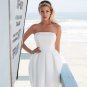 Boho Wedding Dress Ivory Satin Short Bridal Dress Elegant Aline Turkey Wedding Gowns