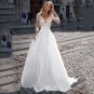 Elegant Boho Lace Wedding Dress  with 3/4 Sleeves Modern Bridal Gowns