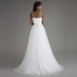 Simple Spaghetti Strap Beach Wedding Dress Backless Soft Tulle Bridal Gown